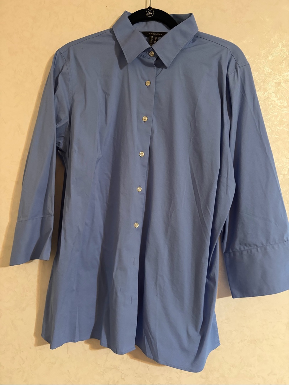 Land’s End Women’s Blue Button-Up Dress Shirt